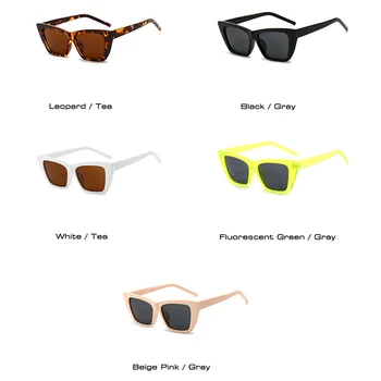 DECI&EI de Moda Ochi de Pisică Femei ochelari de Soare Vintage Verde Fluorescent Ochelari de Oameni Ceai Gri Ochelari de Soare Nuante UV400