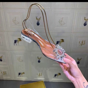 ORCHA LISA PVC Transparent sandale femei subliniat cupa de cristal clar cu toc stiletto sexy pompe 2019 nou pantofi de vara B1906