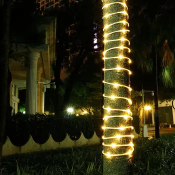 10M Solare Alimentat Coarda Tub flexibil zână Șir Lumina 100LED în aer liber de Crăciun Grădină de Craciun petrecere de Nunta de Arbore de decor-alb Cald