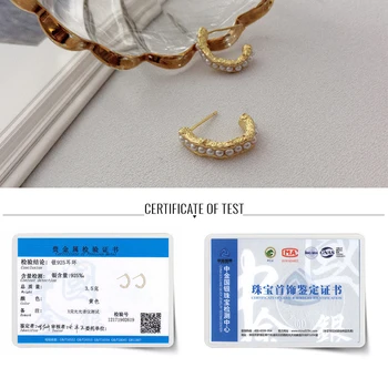 Argint 925 Cu Aur Perla Neregulate Stud Cercei Coreea Boho Brincos Para Ca Mulheres Femei Accesorii Noi Bijuterii De Partid