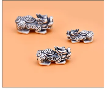 3D 999 Silver Pixiu Șirag de mărgele de Argint Pur Noroc Fengshui Animal Margele Avere Piyao Margele Puternic pentru avere