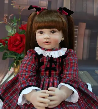 RCtown 60cm Bebe Beborn Simulat Papusa de Dimensiuni Mari Renăscut Copilul Printesa Silicon Adorabil Realiste Fete Baby Doll