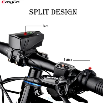 Easydo140 dB Sonerie Electrica 2 Moduri de Biciclete Electronice Corn Impermeabil în aer liber, Ciclism Accesorii Clopot de Biciclete Ghidon 22-26mm