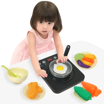 Copii de familie simulare alimentare bucatarie de jucarie pentru copii de gătit fată băiat ustensile de bucătărie mare tacamuri electromagnetice aragaz set