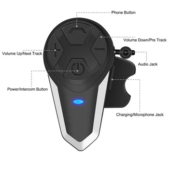 BT-S3 BTS3 Motocicleta Casca Bluetooth Intercom Moto Casca BT Headset Impermeabil Comunicador Interfon FM tip C Încărcător