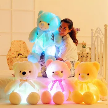 LED-Ursuleț de Pluș Animale Intermitent Jucarie de Plus Colorate Stralucitoare ursulet Cadou pentru Copii Decor Acasă