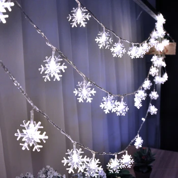 Fulg de zăpadă Zână Ghirlanda 10 Șir LED Lumina De Craciun Petrecere de Anul Nou Decor de Iarna Cadou Felinare Baterie USB Lumini IQ