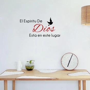 Tapet spaniolă Încredere în Slavă Domnului Citate Creștine, Binecuvântează-Proverbe din Biblie autocolante de Perete din PVC Decalcomanii Living murală Decor Acasă