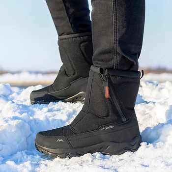 Barbati Cizme 2020 Nou Pantofi de Iarna Pentru Bărbați Cizme de Zapada Impermeabile, Non-alunecare Pantofi Casual Gros de Blană Cizme de Iarna pentru femei Pantofi de Confort