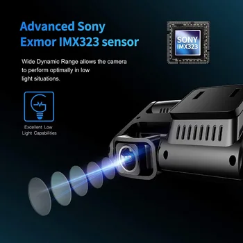 Noul upgrade-ul de 360 de grade panorama 4K 2160P WIFI GPS Dual lens DVR auto Sony IMX323 senzor HD night vision camera recorder