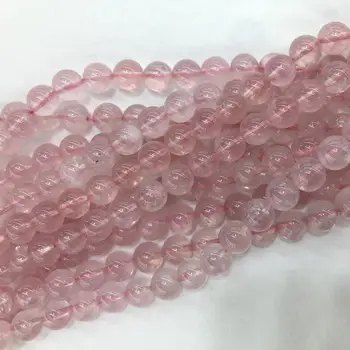 Clar de Cristal Roz Mozambic Cuart roz Rotund Vrac Piatra Margele Mici 6-14mm se Potrivesc Bijuterii DIY Coliere sau Bratari 15