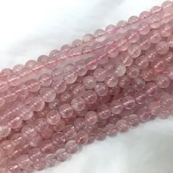 Clar de Cristal Roz Mozambic Cuart roz Rotund Vrac Piatra Margele Mici 6-14mm se Potrivesc Bijuterii DIY Coliere sau Bratari 15