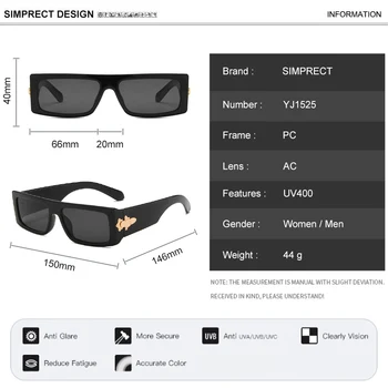 SIMPRECT 2021 Moda Mic Pătrat ochelari de Soare Femei Vintage de Designer de Brand Ochelari de Soare Barbati UV400 Nuante Pentru Femei Gafas de sol