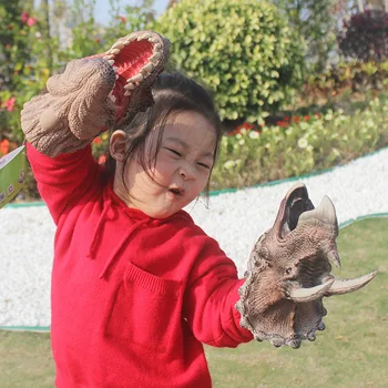 Copiii Cosplay Jucării Emulational Animal Sălbatic Și Dinozauri Cap flexibil Moale Mâna Papusa Pentru Copii Joc Educativ Joc de Familie