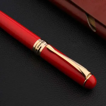 Jinhao 750 Stilou Metalic De Culoare Rosie Din China Golden Bend Peniță Cu Cerneală Papetărie, Rechizite De Scris Noi