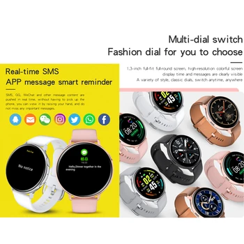 2021 Ceas Inteligent Femei Bărbați Bluetooth Full Touch de încărcare Wireless IP68 Impermeabil Rata de Inima Moda Smartwatch スマートウォッチ