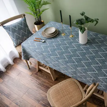 Țară din america de uz casnic bleumarin impermeabil jacquard față de masă, de trei-ciucure de culoare față de masă, de masă și masă de ceai acoperi