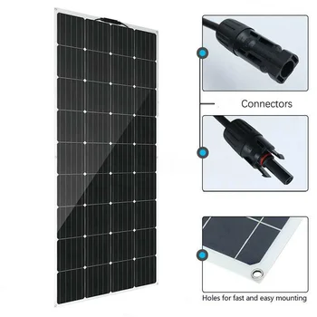 18V 36V Panou Solar 350W-120W cu USB Semi-flexibil Celule Solare DIY Soare Modulul de Alimentare în aer liber Conector Încărcător de Baterie pentru RV Barca