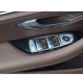 ABS Carbon Stil Ușă Mâner Comutator Geam Panou Ornamental Pentru Mercedes-Benz E-Class W213 2016-2018