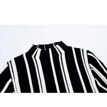 XITAO Original Pulover cu Dungi pentru Femei de Moda Guler Pulover Tendință Tricotaje Slim Subtire Femei Haine 2020 Toamna WJ1198