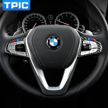 TPIC Accesorii Auto din Fibra de Carbon 2 buc/lot 3 buc/lot Butoane de pe Volan Autocolante Pentru BMW Seria 5 G30 G01 X3 Styling Auto