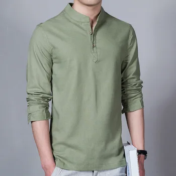 Barbati brand personalitate pură de culoare de moda cu maneci lungi business casual cămașă lenjerie de stil Chinezesc barbati tricouri regiune înapoiată