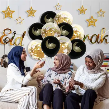 2020 Eid Mubarak Baloane Ballon Ajutor Moubarak Decor Kareem Ramadan Eid Decoratiuni Banner Star Luna Balon Latex Consumabile Partid