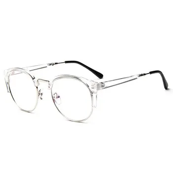 Moda rotund jumătate de ramă de Ochelari cu ramă de metal bărbați retro cadru mare oglindă simplă Femei de brand de ochelari optice, rame ochelari