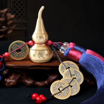 Nod Chineză Feng Shui Decorarea Budist Wu Lou HuLu Aliaj De Cupru Tărtăcuță Amulete Mascota Acasă Decorare Accesorii