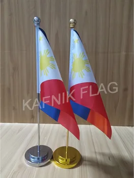 KAFNIK,Filipine masa de Birou de birou de pavilion cu aur sau argint metal catarg de bază 14*21cm steagul țării transport gratuit