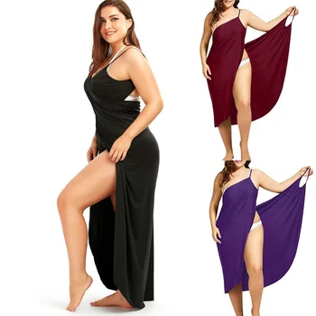 2021 Moda Femei Culoare Solidă Plaja Rochii de Vara Sling Casual cu Maneci Căpăstru Sexy Liber Prosop Rochie Vestidos Plus Dimensiune S-5XL