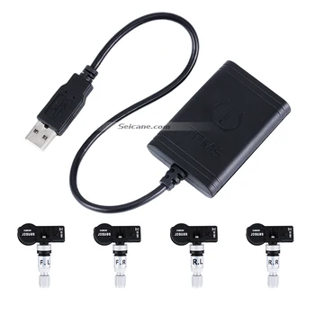 Seicane Auto Portabil USB TPMS cu 4 Senzori Interni pentru Android In Bord Navigatie DVD TPMS de Monitorizare de Alarmă Auto