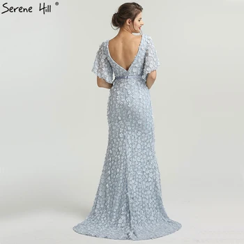 Sexy Sirenă Mâneci Scurte Rochii de Seara de Lux Flori Dantela Perle de Moda Elegant Rochie Formale 2020 Serene Hill LA6311