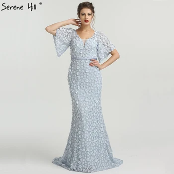 Sexy Sirenă Mâneci Scurte Rochii de Seara de Lux Flori Dantela Perle de Moda Elegant Rochie Formale 2020 Serene Hill LA6311