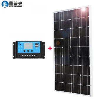 Xinpuguang 100W Sticlă Panou Solar 12v solar charger + 10A Operator mono Solare Acasă Modulul de Sistem pentru masina RV barca caravan