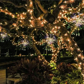 200LEDs foc de Artificii 3D LED Șir de Lumini de Stele Partidul Decor plin de culoare de Control de la Distanță DIY impermeabil Vacanță de Crăciun Lumina de Noapte