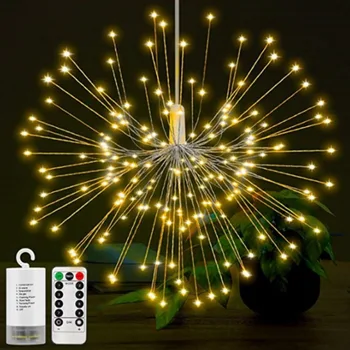 200LEDs foc de Artificii 3D LED Șir de Lumini de Stele Partidul Decor plin de culoare de Control de la Distanță DIY impermeabil Vacanță de Crăciun Lumina de Noapte