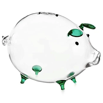 Pusculita porc Bani Cutii de Monede de Economisire Cutie Drăguț de Sticlă Transparentă de Suveniruri Naștere GXMA