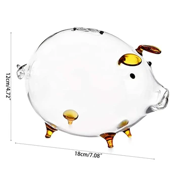 Pusculita porc Bani Cutii de Monede de Economisire Cutie Drăguț de Sticlă Transparentă de Suveniruri Naștere GXMA
