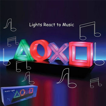 Pentru PS4/PS5 Accesorii de Joc Pictogramă Lampa Semn de Sunet de Control Decorativ, Lampa cu Lumini Colorate Joc Sfeșnicul de Lumină LED