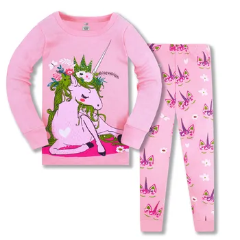 Copii Unicorn Set de Pijama din Bumbac pentru Copii Pijamale Copii Fată de Primăvară Haine de Toamna Pijamale Infantil Copii Sleepwear Set Haine