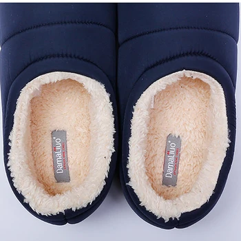 De iarnă pentru bărbați papuci de casă scurt de pluș moale pentru bărbați papuci de casă înfășurat pantofi cu toc cald bumbac pantofi de acasă papuci barbati gros de cauciuc unic