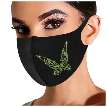 În aer liber Unisex Fata Lavabil Respirabil Reutilizabile 5PC Masca Cu Masca de Fata Cu Design Pentru Femei Strasuri Față Decor Bijuterii