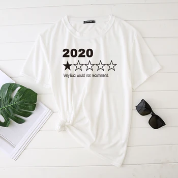 Seeyoushy 2020 Foarte Rău Nu s-Ar Recomanda de Imprimare pentru Femei T-shirt cu Maneci Scurte Casual Harajuku Top de Vara Tricou Femme