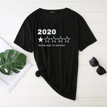 Seeyoushy 2020 Foarte Rău Nu s-Ar Recomanda de Imprimare pentru Femei T-shirt cu Maneci Scurte Casual Harajuku Top de Vara Tricou Femme
