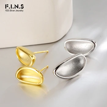 F. I. N. S Trend Real Argint 925 Geometrice Concave Stud Cercei URI de Moda Minimalist Bijuterii Fine Preveni Alergie