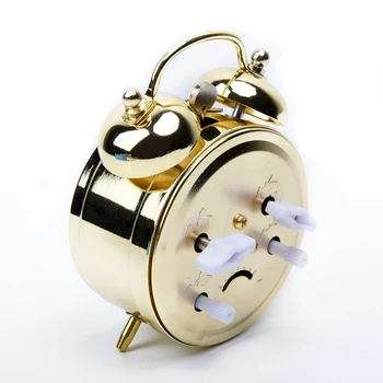 New Sosire 7cm Potcoavă Mecanice Aur Ceas Deșteptător Manual de Vânt de Până Vintage din Metal Ceas cu Alarmă Drăguț Pentru Decor Acasă