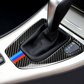 Masina din Fibra de Carbon de Comandă al schimbării vitezelor Capacul Panoului Ornamental Pentru BMW seria 3 E90 E92 E93 2005 2006 2007 2008 2009 2010 2011 2012
