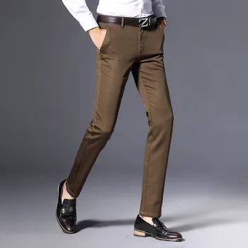 New Sosire Brand Bărbați Pantaloni De Înaltă Calitate Clasice De Moda Slim Negru Afaceri Mens Casual De Lungime Completă De Bumbac Pantaloni Sex Masculin