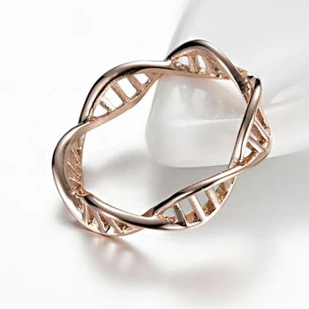 Dublu Helix ADN-ul Femeilor Inel Placat cu Argint din Oțel Inoxidabil Legăna Inele ADN Brinco Biologie Știința Tematice Bijuterii Cadou Doamnă VR374
